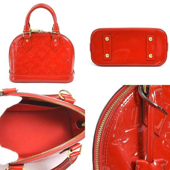 LOUIS VUITTON Red Monogram Leather Alma Shoulder Bag - Picture 3 of 5
